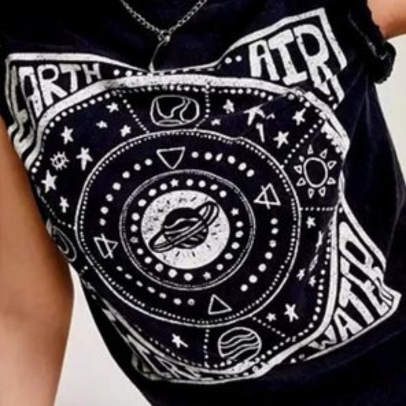 Junk Food Clothing Tops - JUNK FOOD EARTH WIND FIRE WATER GRAPHIC TEE TOP XS